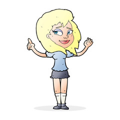 cartoon woman with idea