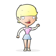 cartoon woman with idea