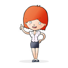 cartoon woman with idea