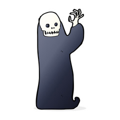 cartoon waving halloween ghoul