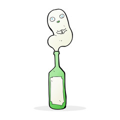 cartoon ghost in bottle