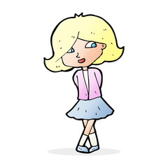 cartoon happy girl