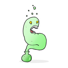 cartoon halloween ghost in bottle