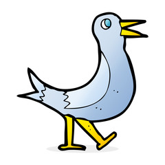 cartoon walking bird