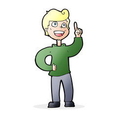 Obraz premium cartoon boy with great idea