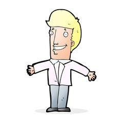 Obraz premium cartoon grining man with open arms