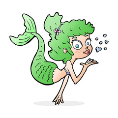 cartoon pretty mermaid