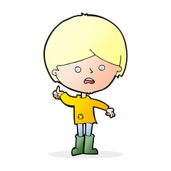 cartoon unhappy boy