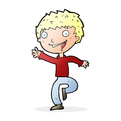 cartoon excited boy