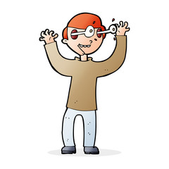 cartoon man with eyes popping out of head