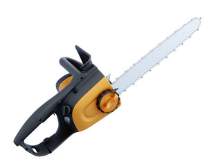 Electric hand saw on white background. 3d illustration.