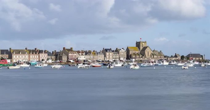 4K Timelapse Sequence of Barfleur, France - The port during the daytime