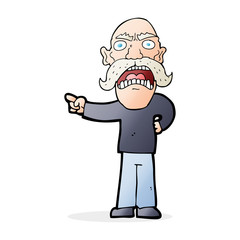 cartoon angry old man