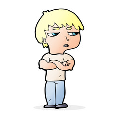 cartoon annoyed boy