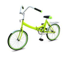 Bicycle isolated on white background. 3d rendering.
