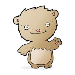 Obraz na płótnie Canvas cartoon waving teddy bear