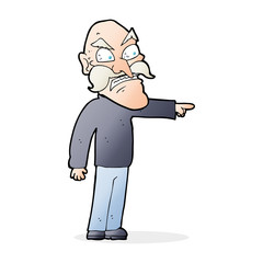 cartoon furious old man