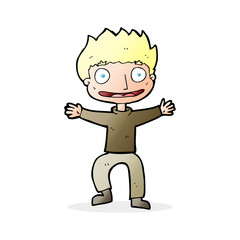 cartoon grinning boy