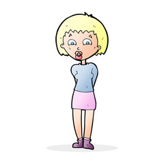 cartoon surprised woman