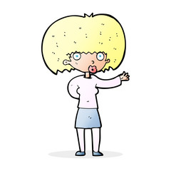 cartoon woman gesturing