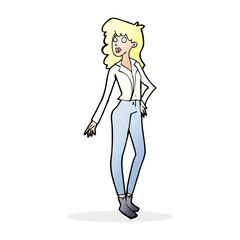 cartoon pretty woman