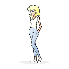 cartoon pretty woman