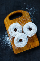 Homemade donuts with sugar powder