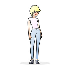 cartoon modern attractive woman