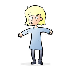 cartoon nervous woman