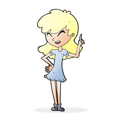 cartoon girl making point
