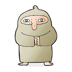 cartoon monk in robe