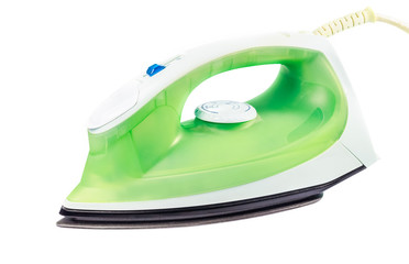 Steam iron green isolated