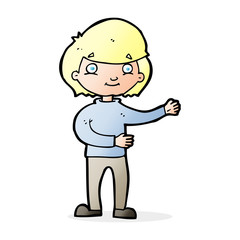 cartoon happy person