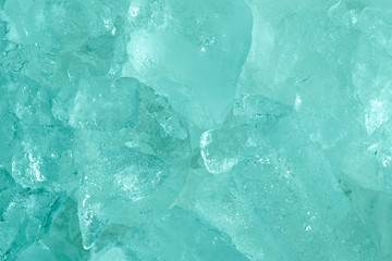 Close up Ice frozen sea blue tone style abstract background
