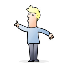 cartoon man advising caution