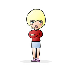 cartoon annoyed woman