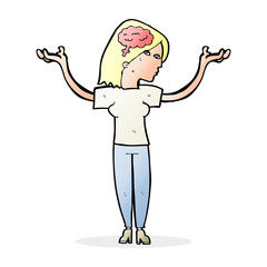 cartoon intelligent woman