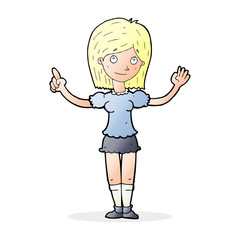 cartoon woman explaining idea