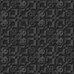 Seamless 3D elegant dark paper art pattern 025 Cross Geometry Kaleidoscope
