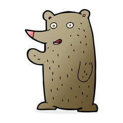 cartoon waving bear