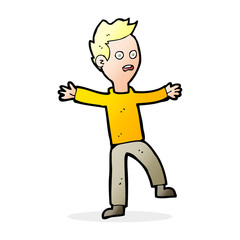 cartoon startled boy