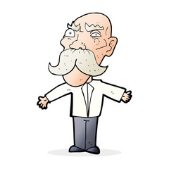 cartoon angry old man