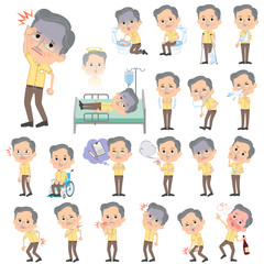 Yellow short sleeved president Men About the sickness