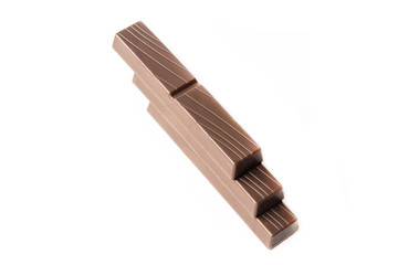 Three chocolate bars on white background 