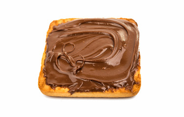 biscuits with chocolate filling isolated