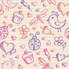 romantic seamless pattern