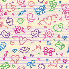 romantic seamless pattern