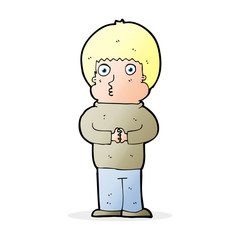 cartoon shy boy