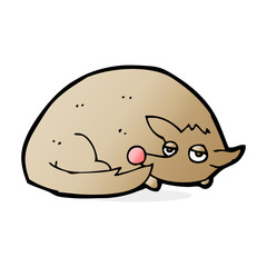 cartoon curled up dog