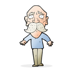 cartoon sad old man